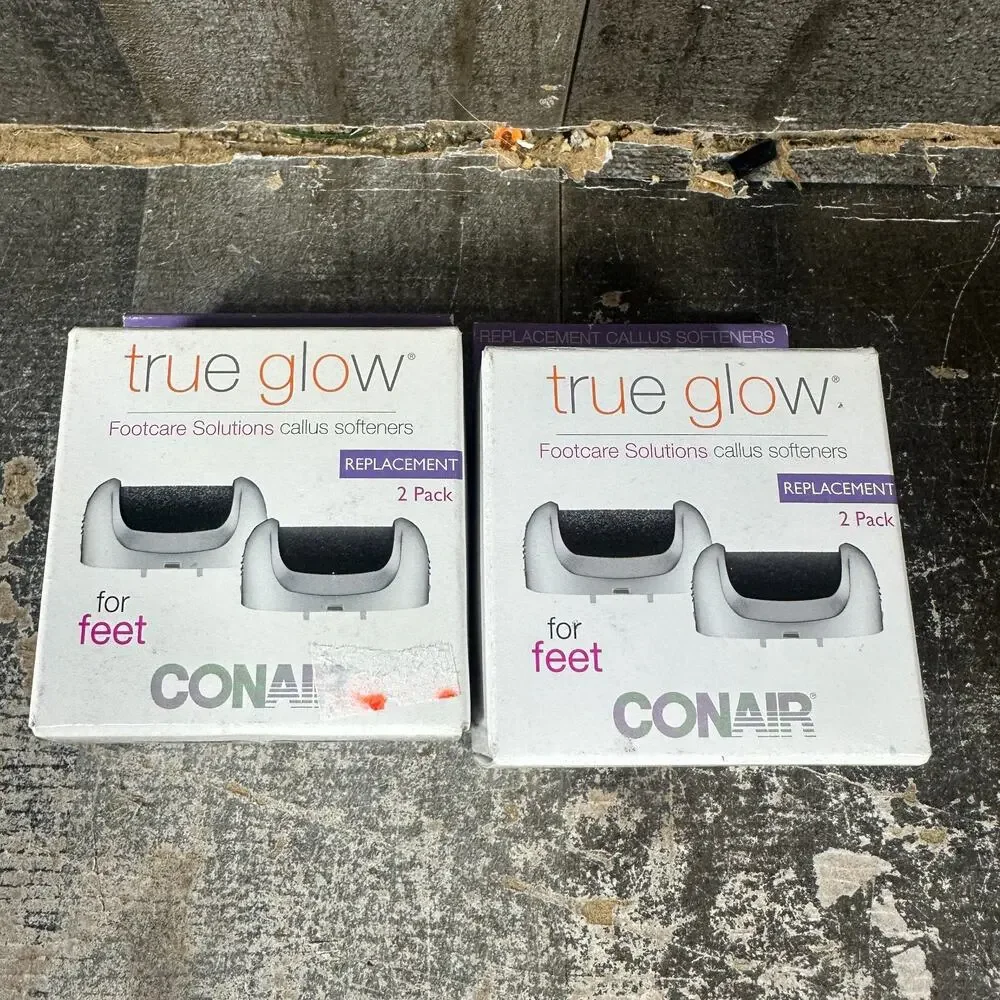 2 CONAIR TRUE‎ GLOW Replacement Callus Softeners For Feet - 2 Pack (4 in Total)